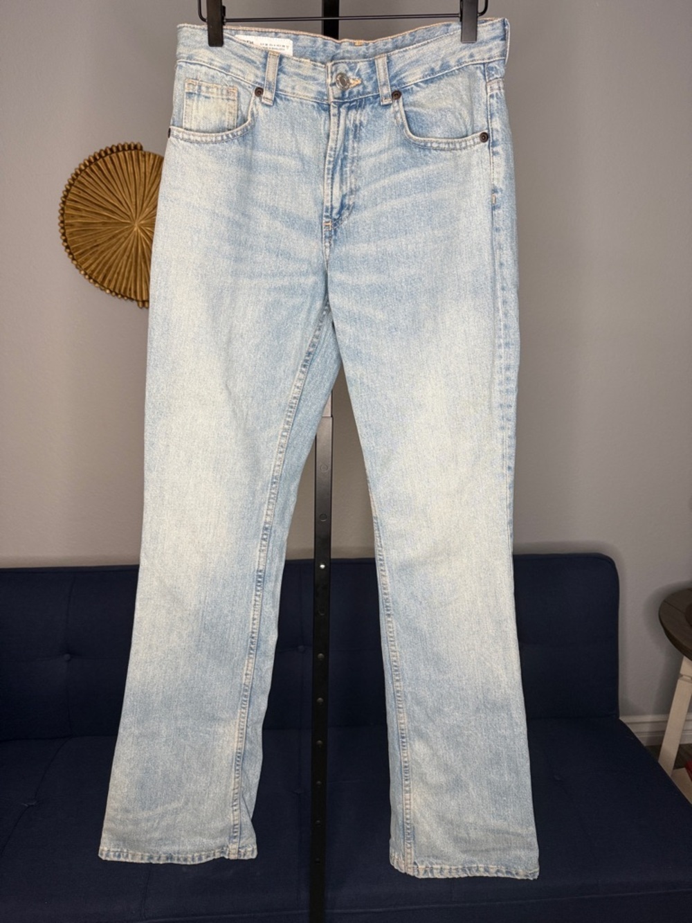 Zara Light Blue Straight Leg Jeans size 4